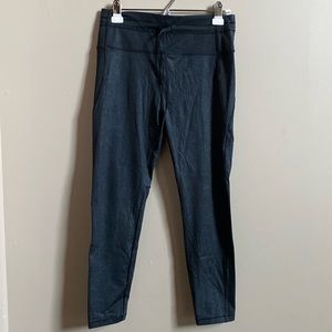 Zyia Black Shimmer Drawstring Luxe 7/8 24”